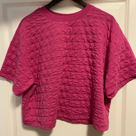 a new day Tops - a new day Textured Fuchsia Short Sleeve Top